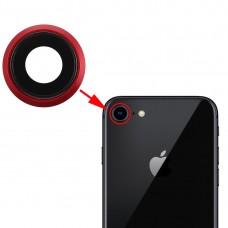 Bezel מצלמה חזרה עם עדשת כיסוי עבור 8 iPhone (אדום)