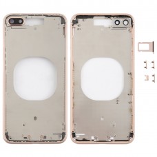 חזרה כיסוי שקוף עם מצלמת עדשה ו SIM Card מגש ו סייד מפתחות עבור iPhone 8 פלוס (זהב)