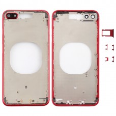 חזרה כיסוי שקוף עם מצלמת עדשה ו SIM Card מגש ו סייד מפתחות עבור iPhone 8 פלוס (אדום)