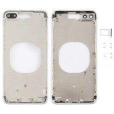 חזרה כיסוי שקוף עם מצלמת עדשה ו SIM Card מגש ו סייד מפתחות עבור iPhone 8 פלוס (לבנה)