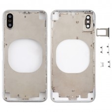 חזרה כיסוי שקוף עם מצלמת עדשה ו SIM Card מגש ו סייד מפתחות עבור iPhone X (לבנה)