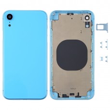 חזרה שיכון כיסוי עם מצלמת עדשה ו SIM Card מגש ו סייד מפתחות עבור XR iPhone (הכחולה)