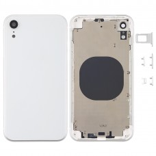 חזרה השיכון כיסוי עם מצלמה עדשה ו SIM Card מגש ו סייד מפתחות עבור XR iPhone (לבן)