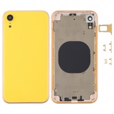 חזרה שיכון כיסוי עם מצלמת עדשה ו SIM Card מגש ו סייד מפתחות עבור XR iPhone (צהובה)