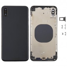 כריכה אחורית עם מצלמה עדשה ו SIM Card מגש ו סייד מפתחות עבור iPhone XS מקס (שחור)