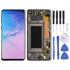 מסך LCD ו Digitizer מלא עצרת עם מסגרת עבור גלקסי S10 (שחור)