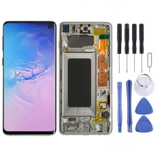 מסך LCD ו Digitizer מלא עצרת עם מסגרת עבור גלקסי S10 (לבן)