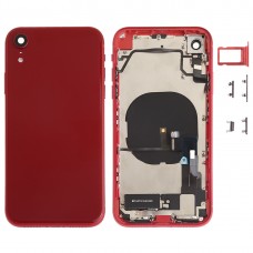 עצרת סוללת כריכה אחורית (עם רמקול מפתחות Side ו Loud ו Motor ו מצלמת עדשה ו כרטיס המגש ו Power Button + Volume Button + טעינת הנמל + אות Flex Cable ו Wireless טועה מודול) עבור XR iPhone (אדום)
