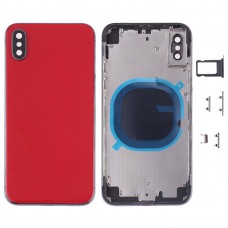 כריכה אחורית עם מצלמה עדשה ו SIM Card מגש ו סייד מפתחות עבור iPhone XS מקס (האדום)