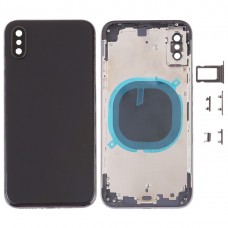 כריכה אחורית עם מצלמה עדשה ו SIM Card מגש ו סייד מפתחות עבור iPhone XS (שחור)