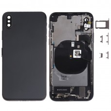 עצרת סוללת כריכה אחורית (עם רמקול מפתחות Side ו Loud ו Motor ו מצלמת עדשה ו כרטיס המגש ו Power Button + Volume Button + טעינת הנמל + אות Flex Cable ו Wireless טועה מודול) עבור iPhone XS (שחור)