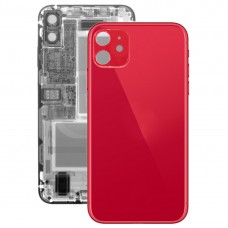 זכוכית סוללת כריכה אחורית עבור 11 iPhone (אדום)