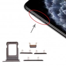 SIM Card מגש + Side מפתח עבור iPhone 11 Pro - 11 Pro מקס (שחור)