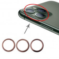 3 PCS האחורי מצלמת זכוכית עדשת מתכת מגן חישוק טבעת עבור iPhone 11 Pro ו 11 Pro מקס (זהב)