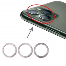 3 PCS האחורי מצלמת זכוכית עדשת מתכת מגן חישוק טבעת עבור iPhone 11 Pro ו 11 Pro מקס (כסף)