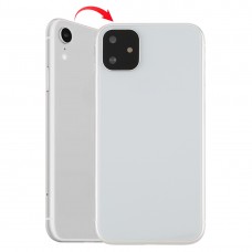 חזרה השיכון כיסוי עם מראה חיקוי של I11 עבור XR iPhone (עם כרטיס SIM מגש ו מפתחות Side) (לבן)