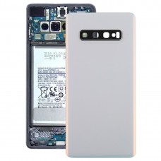 חזרה סוללת כיסוי עם מצלמת עדשה עבור גלקסי S10 + (לבנה)