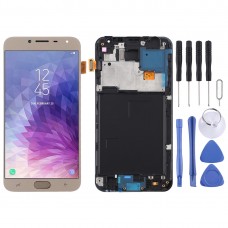 מסך TFT LCD חומר ו Digitizer מלא עצרת עם מסגרת עבור גלקסי J4 J400F - DS (זהב)