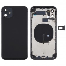 סוללה כריכה אחורית (עם סייד מפתחות ו כרטיס מגש ו Power + Volume Flex Cable ו Wireless מודול טעינה) עבור 11 iPhone (שחור)