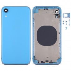 מסגרת מרובעת סוללה כריכה אחורית עם SIM Card מגש ו מפתחות Side עבור XR iPhone (כחול)