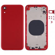 מסגרת מרובעת סוללה כריכה אחורית עם SIM Card מגש ו מפתחות Side עבור XR iPhone (אדום)