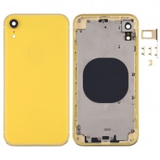 מסגרת מרובעת סוללה כריכה אחורית עם SIM Card מגש ו מפתחות Side עבור XR iPhone (צהוב)