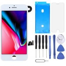 מסך LCD ו Digitizer מלא עצרת כוללים מצלמה קדמית עבור iPhone 8 (לבנה)