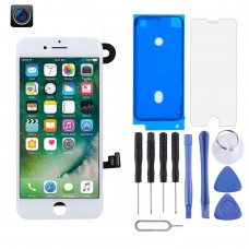 מסך LCD ו Digitizer מלא עצרת כוללים מצלמה קדמית לאייפון 7 (לבן)