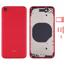 חזרה סוללת כיסוי עם מצלמת עדשת כיסוי ו SIM Card מגש ו מפתחות Side עבור iPhone SE 2020 (אדום)
