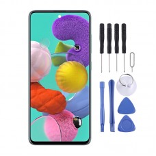 מסך LCD AMOLED חומר מקורי סופר ו Digitizer מלא עצרת עבור גלקסי A51 (שחור)