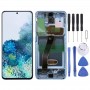מסך LCD AMOLED חומר מקורי דינמי Digitizer מלא עצרת עם מסגרת עבור Samsung Galaxy S20 (הכחולה)