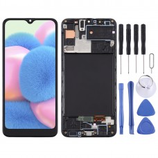 מסך TFT LCD חומר ו Digitizer מלא עצרת עם מסגרת עבור Samsung Galaxy A30s (שחורה)