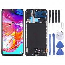 מסך TFT LCD חומר ו Digitizer מלא עצרת עם מסגרת עבור Samsung Galaxy A70 (שחורה)