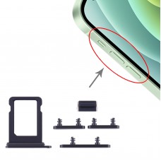 SIM Card מגש + סייד מפתחות עבור iPhone 12 מינים (שחורה)