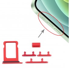 SIM Card מגש + סייד מפתחות עבור iPhone 12 מינים (אדום)