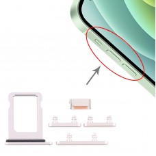 SIM Card מגש + סייד מפתחות עבור iPhone 12 מינים (לבנה)