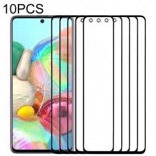 10 PCS מסך קדמי עדשת זכוכית חיצונית עבור A71 גלקסי סמסונג (שחורה)