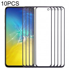 10 PCS מסך קדמי עדשת זכוכית חיצונית עבור סמסונג גלקסי S10e SM-G970F - DS. SM-G970U. SM-G970W (שחורה)