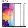 10 PCS מסך קדמי עדשת זכוכית חיצונית עבור סמסונג גלקסי A50 - A30 - M30 - A4S (שחור)