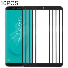 10 PCS מסך קדמי עדשת זכוכית חיצונית עבור J6 גלקסי סמסונג. J600F - DS. J600G - DS (שחורה)