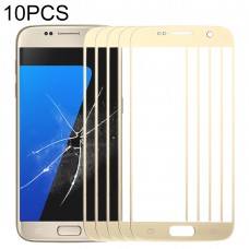 10 PCS מסך קדמי עדשת זכוכית חיצונית עבור G930 - S7 גלקסי סמסונג (זהב)