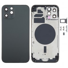 חזרה השיכון כיסוי עם SIM Card מגש ו סייד מפתחות ו מצלמה עדשה עבור iPhone 12 Pro (שחור)