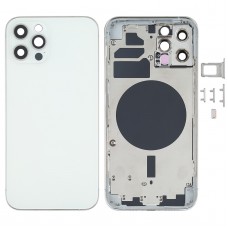 חזרה שיכון כיסוי עם SIM Card מגש ו סייד מפתחות ו מצלמת עדשה עבור iPhone 12 Pro (לבנה)