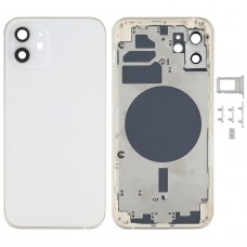 חזרה השיכון כיסוי עם SIM Card מגש ו סייד מפתחות ו מצלמה עדשה עבור 12 iPhone (לבן)
