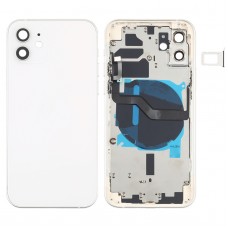 סוללה כריכה אחורית (עם סייד מפתחות ו כרטיס מגש ו Power + Volume Flex Cable ו Wireless מודול טעינה) עבור 12 iPhone (לבן)