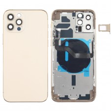 סוללת כריכה אחורית (עם מקשי Side ו כרטיס מגש ו Power + Volume Flex Cable ו Wireless טועה מודול) עבור iPhone 12 Pro (זהב)