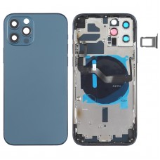 סוללה כריכה אחורית (עם מקשים Side ו כרטיס מגש ו Power + Volume Flex Cable ו Wireless טעינה מודול) עבור iPhone 12 Pro (כחול)