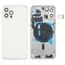 סוללת כריכה אחורית (עם מקשי Side ו כרטיס מגש ו Power + Volume Flex Cable ו Wireless טועה מודול) עבור iPhone 12 Pro (לבן)
