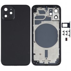 חזרה השיכון כיסוי עם SIM Card מגש ו סייד מפתחות ו מצלמה עדשה למיני 12 iPhone (שחור)