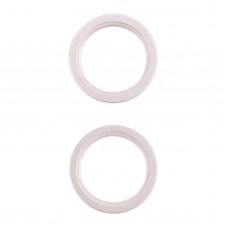 2 יח מצלמה אחורית זכוכית עדשה מתכת מחוץ מגן חישוק טבעת עבור iPhone 13 (לבן)